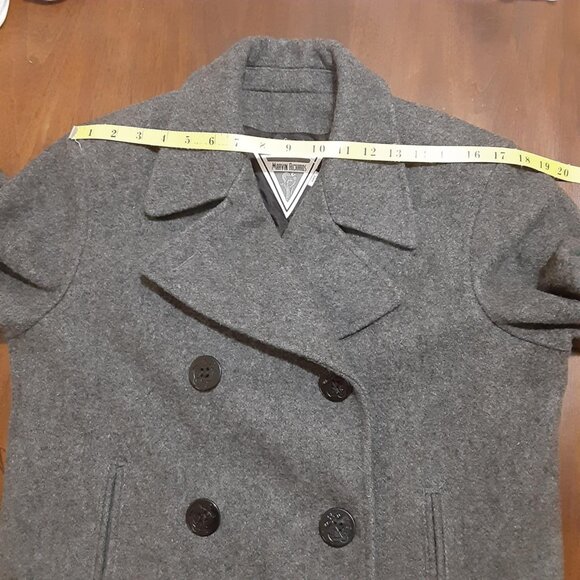 Marvin Richards Double Breasted Gray Wool Blend Pea coat Women's Size 6 - Picture 12 of 14